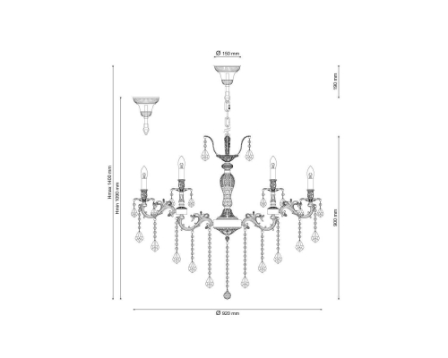 Люстра Lucia Tucci Barletta 122.12.6 Cream White