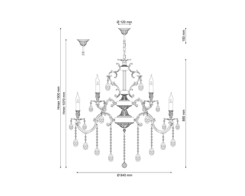 Люстра Lucia Tucci Barletta 1730.15 Antique