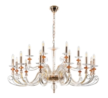 Люстра Crystal Lux Catarina SP12+6 V2 Gold/Transparent-Cognac