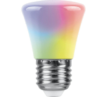 Лампа светодиодная Feron E27 1W RGB матовая LB-372 38117