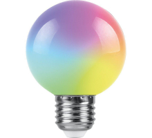 Лампа светодиодная Feron E27 1W RGB матовая LB-37 38116