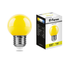 Лампа светодиодная Feron E27 1W желтая LB-37 25879