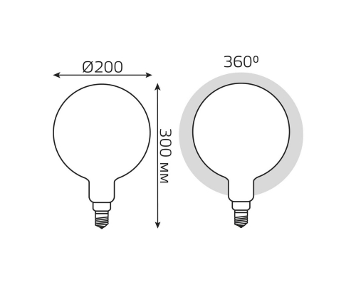 Лампа светодиодная филаментная диммируемая Gauss E27 14W 4100К матовая 153202214-D