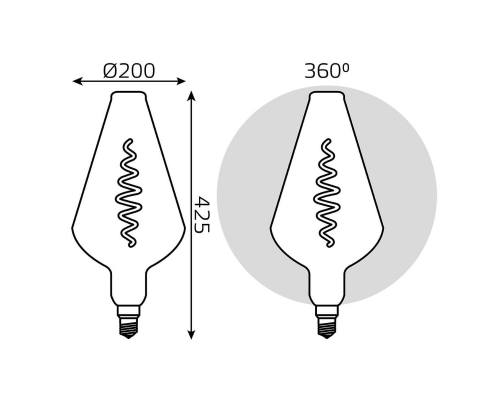 Лампа светодиодная филаментная Gauss E27 8,5W 1800K серая 180802005