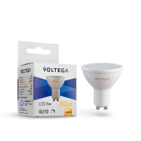 Лампа светодиодная диммируемая Voltega GU10 5W 3000K матовая 7239