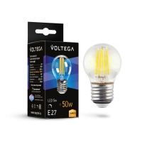 Лампа светодиодная диммируемая Voltega E27 5W 3000К прозрачная 7202