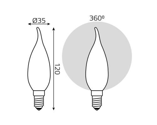 Лампа светодиодная филаментная Gauss E14 5W 2700К матовая 104201105