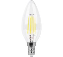 Лампа светодиодная филаментная Feron E14 9W 2700K Свеча Прозрачная LB-73 25956