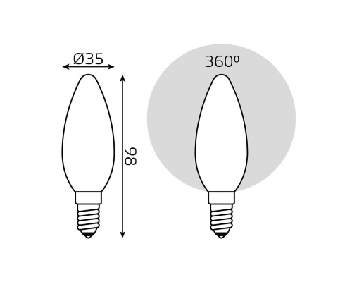 Лампа светодиодная филаментная Gauss E14 5W 2700К матовая 103201105