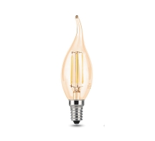 Лампа светодиодная филаментная Gauss E14 5W 2700K золотая 104801005