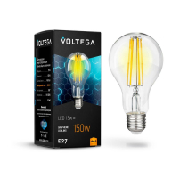 Лампа светодиодная филаментная Voltega E27 15W 2800К прозрачная VG10-A1E27warm15W-F 7104