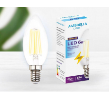 Лампа светодиодная филаментная Ambrella light E14 6W 4200K прозрачная 202115