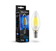 Лампа светодиодная филаментная Voltega E14 6W 4000К прозрачная VG10-C1E14cold6W-F 7020