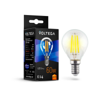 Лампа светодиодная филаментная Voltega E14 6W 2800К прозрачная VG10-G1E14warm6W-F 7021