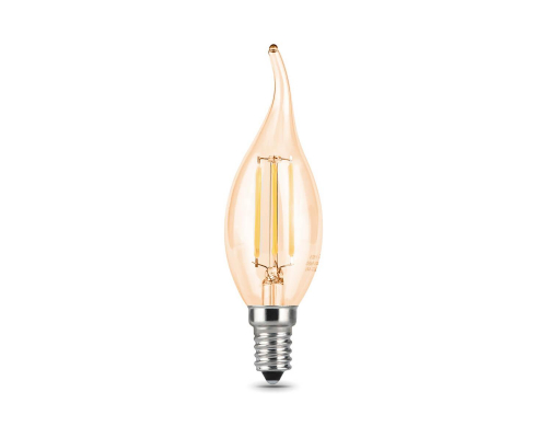 Лампа светодиодная филаментная Gauss E14 5W 4100K золотая 104801805