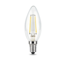 Лампа светодиодная филаментная Gauss E14 9W 4100К прозрачная 103801209