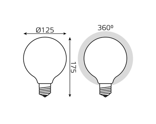 Лампа светодиодная филаментная диммируемая Gauss E27 10W 4100К матовая 187202210-D
