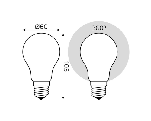 Лампа светодиодная диммируемая Gauss филаментная E27 10W 4100К матовая 102202210-D