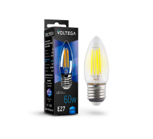 Лампа светодиодная филаментная Voltega E27 6W 4000К прозрачная VG10-C1E27cold6W-F 7029