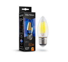 Лампа светодиодная филаментная Voltega E27 6W 2800K прозрачная VG10-C1E27warm6W-F 7046