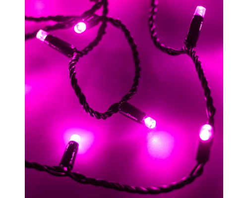Уличная светодиодная гирлянда Ardecoled нить 230V розовый/белый ARD-String-Classic-10000-Black-100Led-Flash Pink 025807