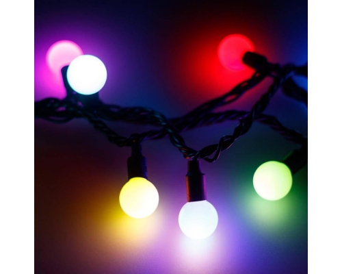 Уличная светодиодная гирлянда Ardecoled шарики 230V разноцветный ARD-Ball-Classic-D23-20000-Black-160Led RGB 025633