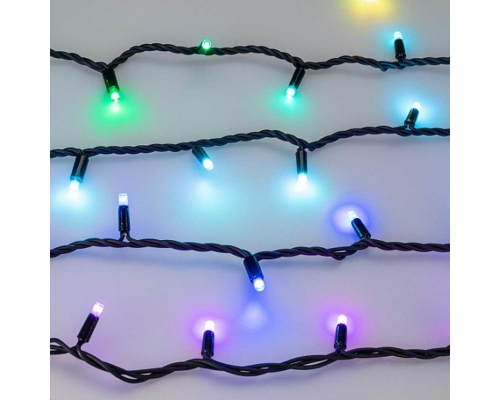 Уличная светодиодная гирлянда Ardecoled нить 24V разноцветная ARD-String-Pro-10000-Black-95Led-Live RGBW-DMX 031751