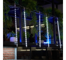 Светодиодная гирлянда Feron CL586 занавес Сосульки 4.5*0.5м +  сетевой шнур 3м, 5000K динамичный, c питанием от сети 230V, прозрачный шнур 51453