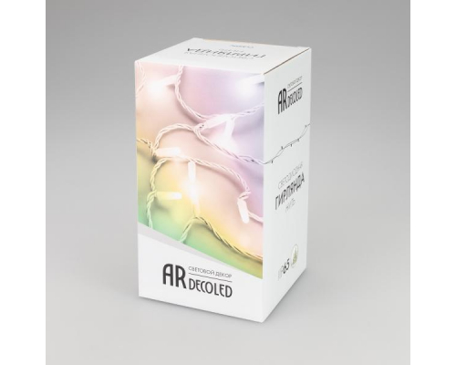 Уличная светодиодная гирлянда Ardecoled нить 230V разноцветная ARD-String-Classic-20000-Black-200Led-Milk-Sync RGB 028205