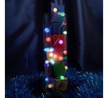 Светодиодная гирлянда Feron Линейная Лед Шарики на батарейках 3*AA разноцветная CL565 48612