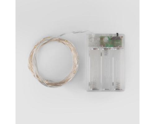 Светодиодная гирлянда Eurosvet Нить Роса 3хАА 400-006 белый