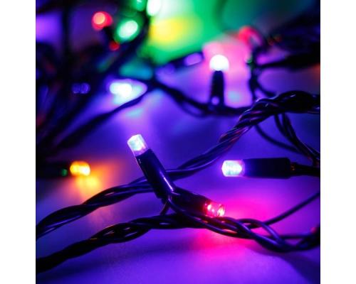 Уличная светодиодная гирлянда Ardecoled нить 230V разноцветный ARD-String-Classic-10000-Black-100Led-Live RGB 025808