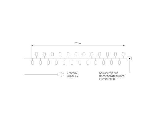 Гирлянда Eurosvet нить 10м IP65 400-101 белый с мерцанием