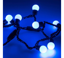 Уличная светодиодная гирлянда Ardecoled шарики 230V синий ARD-Ball-Classic-D17.5-20000-Black-200Led Blue 025589