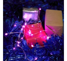 Светодиодная гирлянда Feron Линейная Роса на батарейках 2*AA розовая CL570 48602