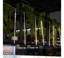 Светодиодная гирлянда Feron CL586 занавес Сосульки 4.5*0.5м +  сетевой шнур 3м, 2700K динамичный, c питанием от сети 230V, прозрачный шнур 51452