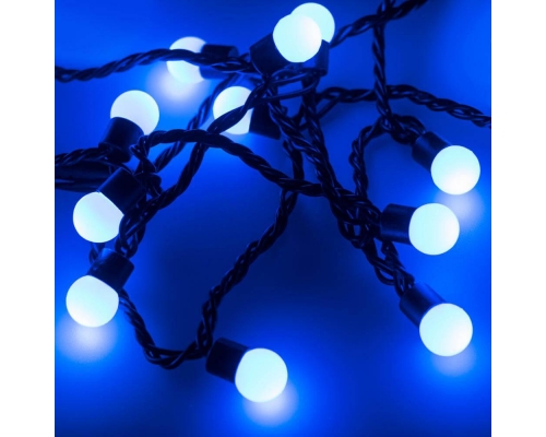 Уличная светодиодная гирлянда Ardecoled шарики 230V синий ARD-Ball-Classic-D17.5-10000-Black-100Led Blue 025582