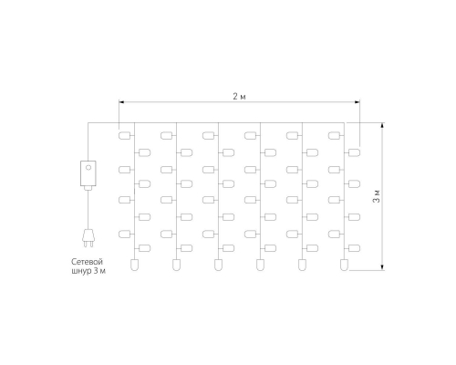 Гирлянда Eurosvet занавес 2*3м IP20 200-002 белый