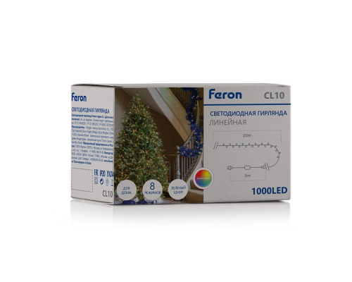 Светодиодная гирлянда Feron Линейная 230V мультиколор 8 режимов CL10 48182