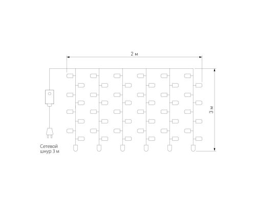 Светодиодная гирлянда Eurosvet Занавес 230V 200-002 теплый белый