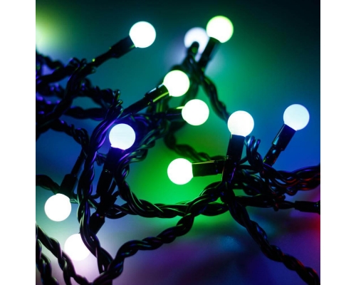 Уличная светодиодная гирлянда Ardecoled шарики 230V разноцветный ARD-Ball-Classic-D13-20000-Black-200Led RGB 025579