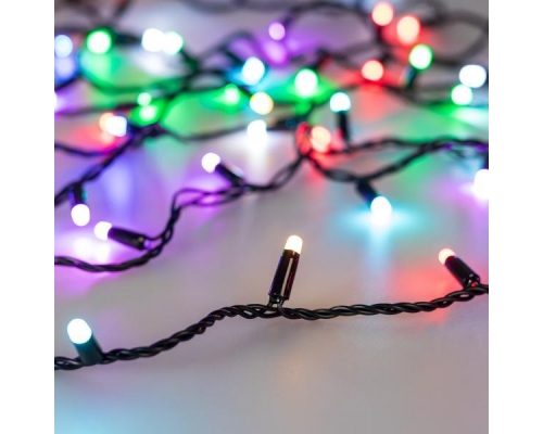 Уличная светодиодная гирлянда Ardecoled нить 230V разноцветная ARD-String-Classic-20000-Black-200Led-Milk-Sync RGB 028205