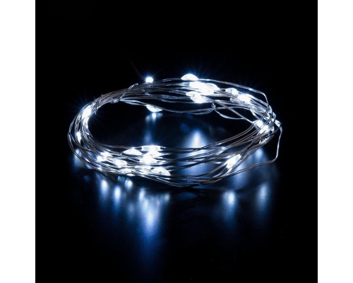 Светодиодная гирлянда Eurosvet Нить Роса 3хАА 400-006 белый