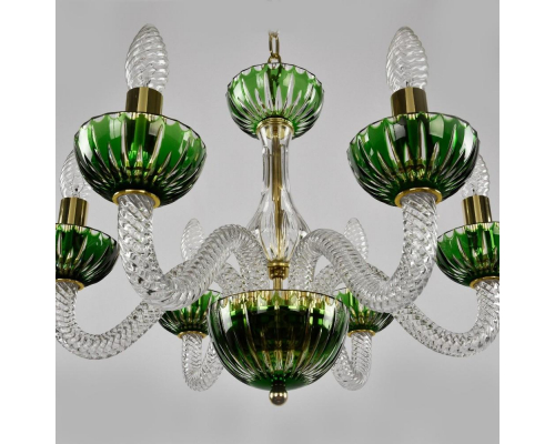 Люстра Bohemia Crystal 1308/6/165 G CL/CLEAR-GREEN/H-1K