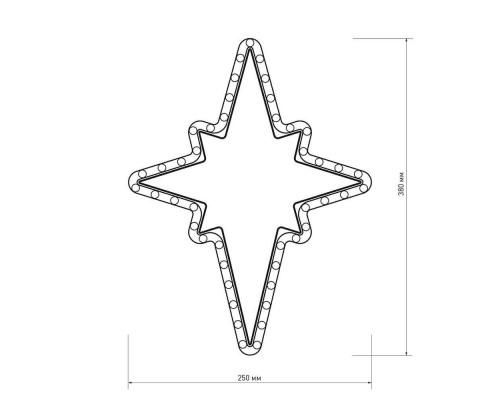Светодиодная фигура Ardecoled Звездочка ARD-Star-M3-380X250-36Led Warm 025314