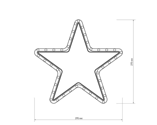 Светодиодная фигура Ardecoled Звездочка ARD-Star-M1-295X275-36Led Warm 025312