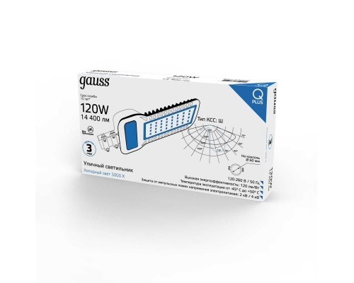 Уличный светодиодный консольный светильник Gauss Qplus 629535320