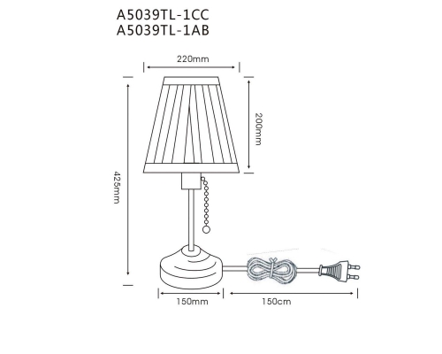 Настольная лампа Arte Lamp Marriot A5039TL-1AB