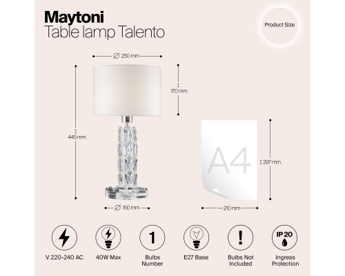 Настольная лампа Maytoni Talento DIA008TL-01CH
