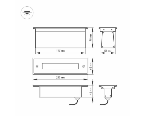 Ландшафтный светодиодный светильник Arlight LTD-Line-Tilt-S210-8W Warm3000 024944